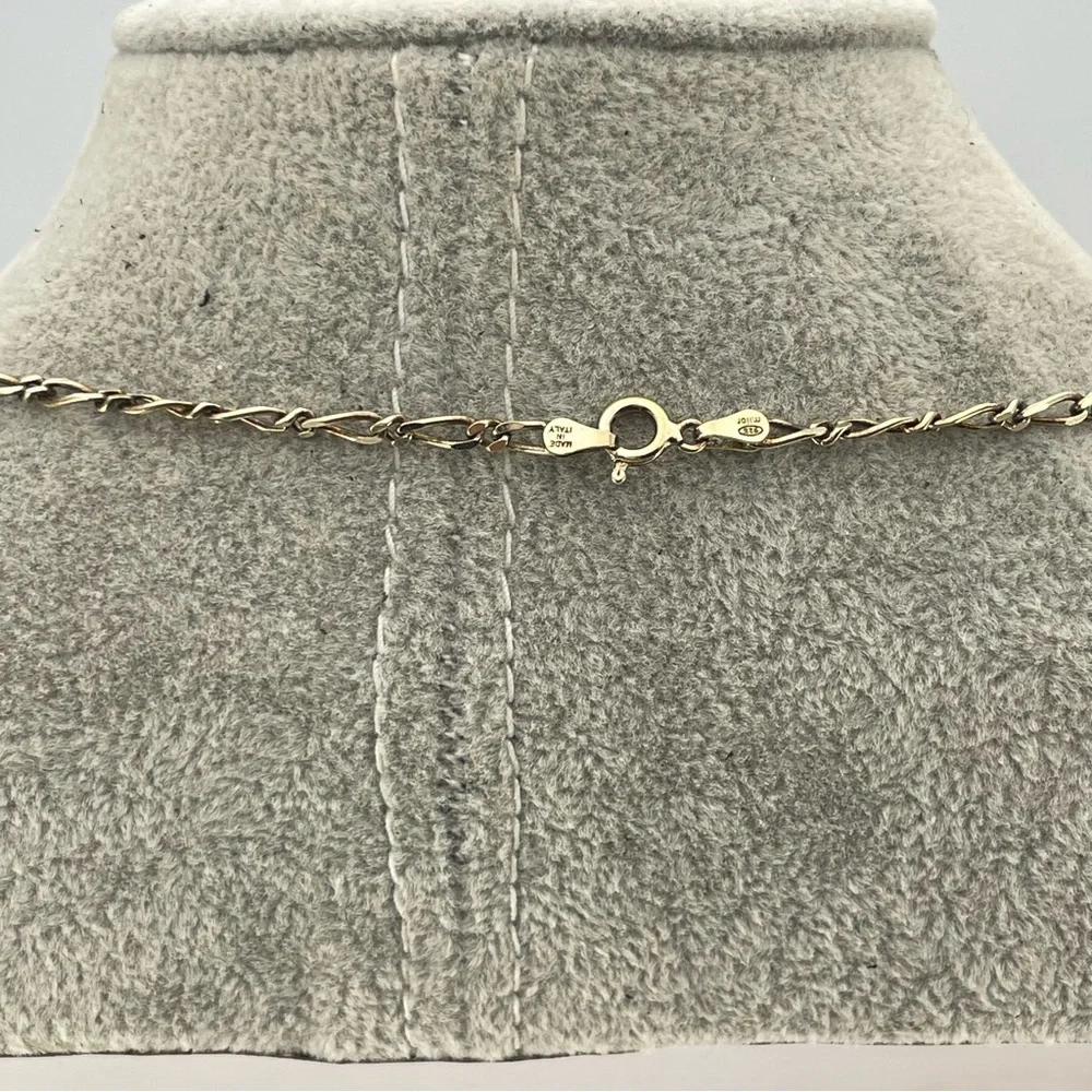 Beautiful Sterling Silver Italy Milor Figaro Chain Necklace 30” Long